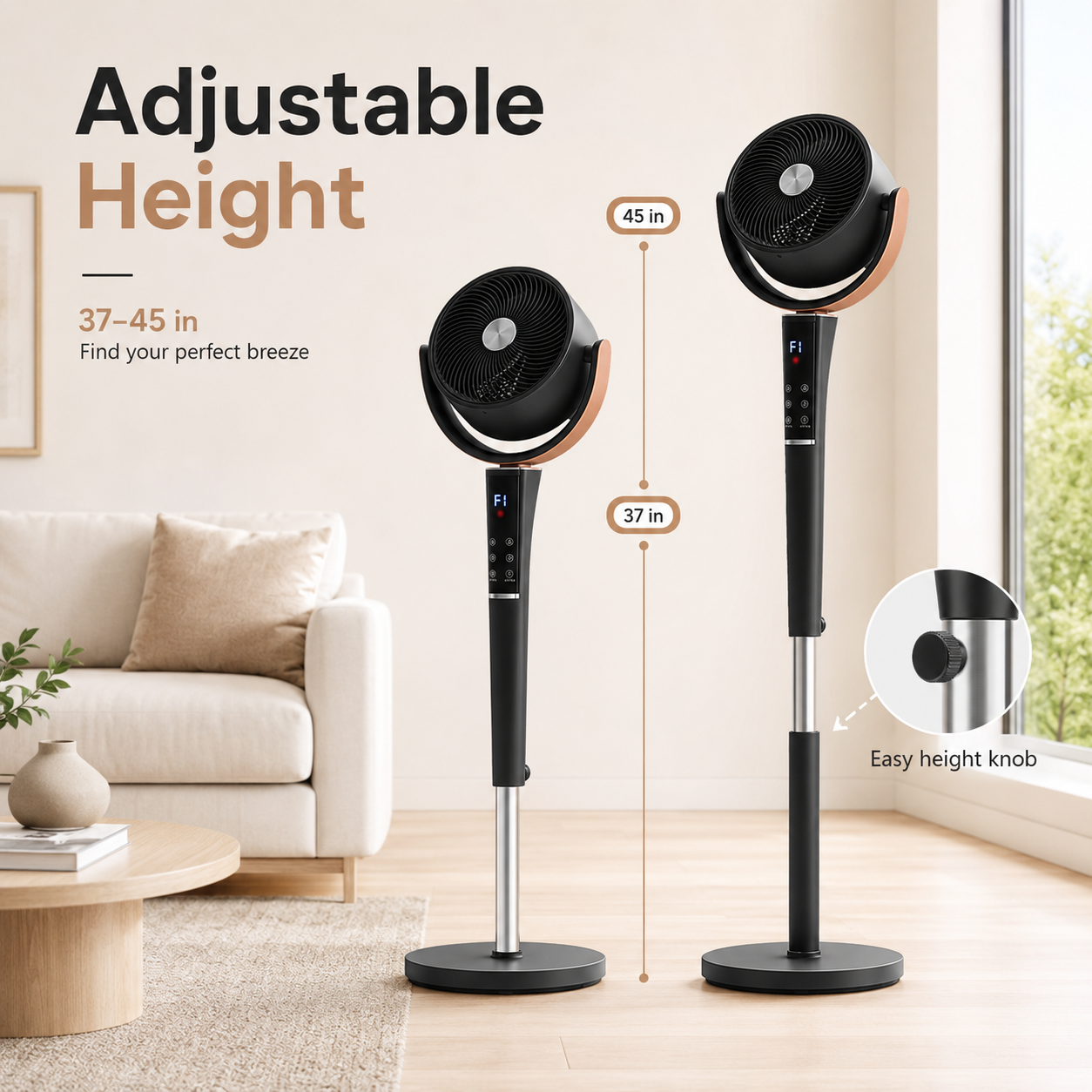 QuietCool™ 20dB Bedroom Pedestal Fan with Remote