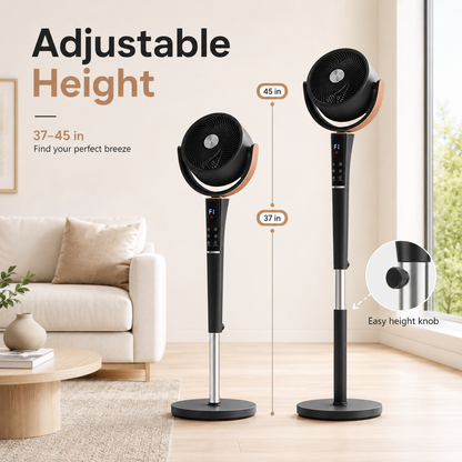 QuietCool™ 20dB Bedroom Pedestal Fan with Remote