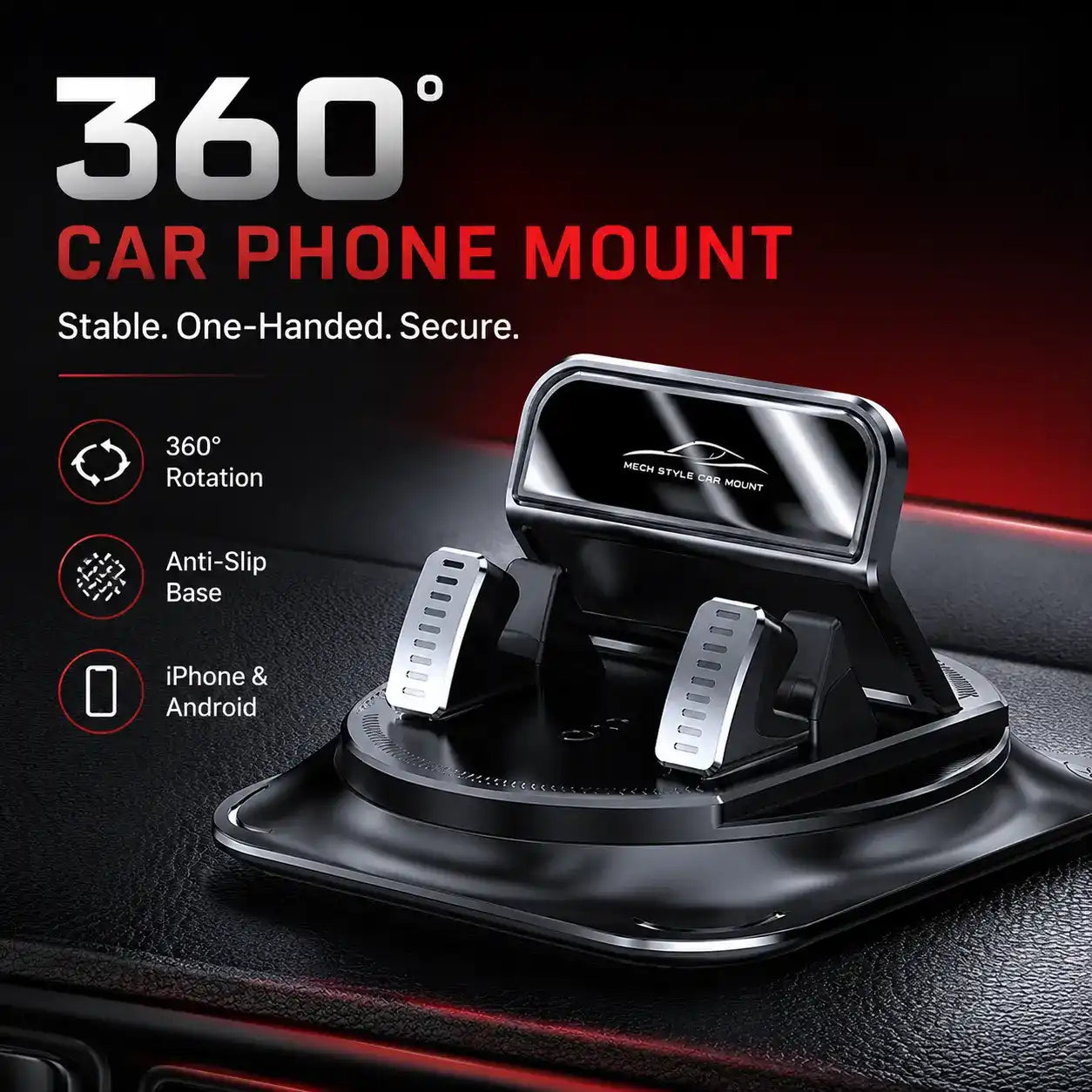 360° Anti-Slip Car Phone Mount